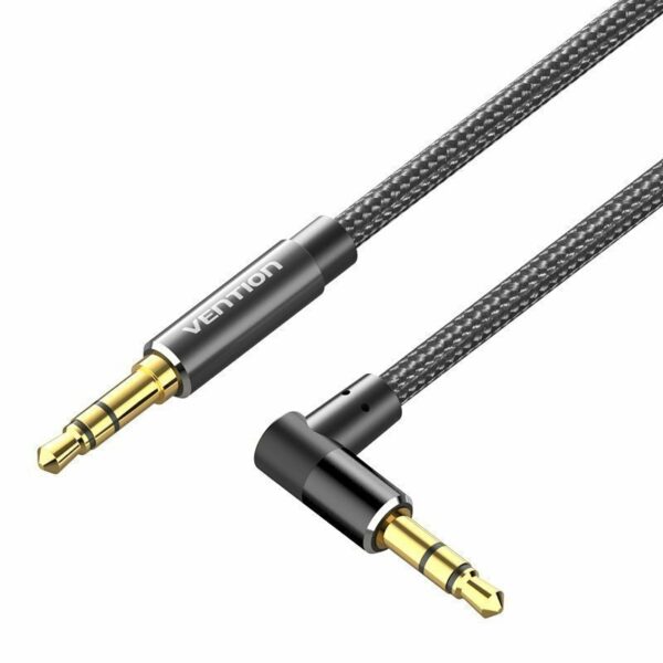 Vention AUDIO 3.5mm M-M Cable Braided Right Angle Metal 1.5m BAZBG