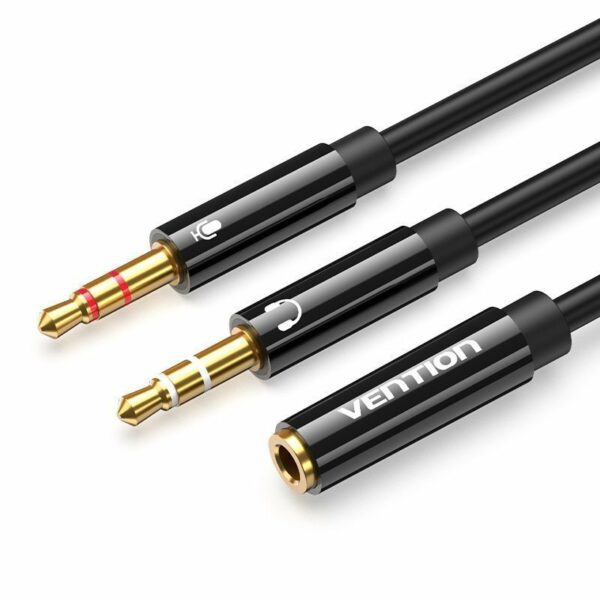 Vention AUDIO 3.5mm F to 2×3.5mm M Splitter Cable 0.3m BBTBY