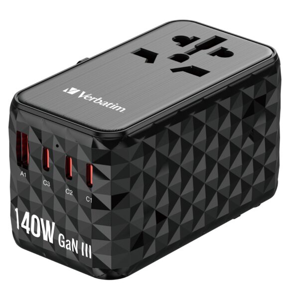 Verbatim Charger Travel Adapter World to World GAN III 140W 2xC 2xA UTA-10