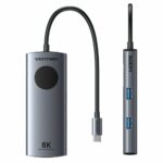 Vention HUB USB-C 3.2 Gen1/8K-HDMI/Gb/PD + LED Display & Switch TQZHB - Image 3