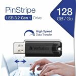 Verbatim USB Drive 3.0 Pinstripe 128GB Black