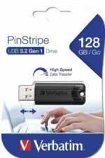 Verbatim USB Drive 3.0 Pinstripe 128GB Black