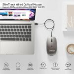 Unitek Mouse Wired USB-A SlimTrack T060 Space Grey - Image 4