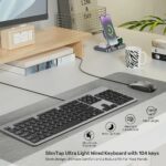 Unitek Keyboard Wired 104K USB-A English SlimTap T052 Space Grey - Image 4