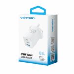 Vention Charger Wall GaN 65W 2xUSBC 1xUSBA White FERW0-UK - Image 4