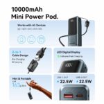 Vention Powerbank 10000mAh 22.5W Built-in USB-C Lanyard + Display FKOH0 - Image 4