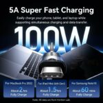 Vention IT Cable USB-C 3.2 Gen2 M-M 1.0m Braided Aluminum Black TRGBF - Image 7