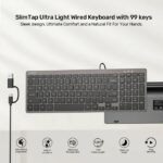 Unitek Keyboard Wired 99K USB-C/A English SlimTap T053 Space Grey - Image 5
