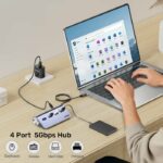 Unitek USB-C Hub 4xUSB-A 5Gbps & USB-C Power Port & 80cm Cable H1337B - Image 5