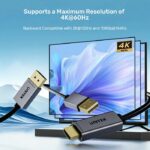 Unitek HDMI to DisplayPort Cable 4K60Hz 1.8m with USB Power Cable V1714 - Image 5