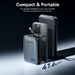 Vention Powerbank 20000mAh 45W 2xUSBC 1xUSBA + Built-in USBC Cable FHGH0-TY - Image 6