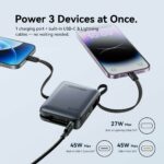 Vention Powerbank 10000mAh 45W Built-in USB-C & Lightning Cables FKMH0 Grey - Image 5