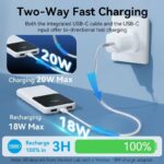 Vention Powerbank 10000mAh 22.5W Built-in USBC+Lighting Black FHOB0 - Image 7