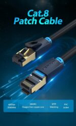 Vention NETWORK Cable CAT8 SFTP 15.0m Black IKABN - Image 2