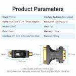 Vention VGA Adaptor Male to DVI Female 24+5 DDDB0 - Image 3