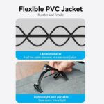 Vention NETWORK Cable Cat6A UTP Rotate Right Angle Slim 5.0m Black IBOBJ - Image 4