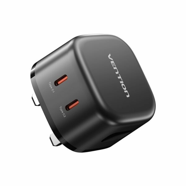 Vention Charger Wall GaN 45W 2xUSBC Black FESB0-UK