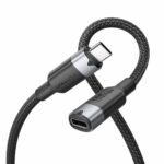 Vention IT Cable USB-C 3.2 Gen2 M-F 1.0m Braided Aluminum Black TRFBF - Image 2