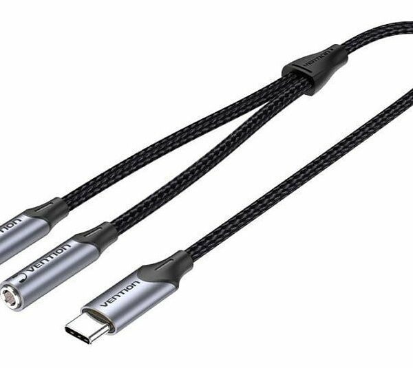 Vention USB-C to 2×3.5mm TRS Cable Adaptor 0.3m BGPHY